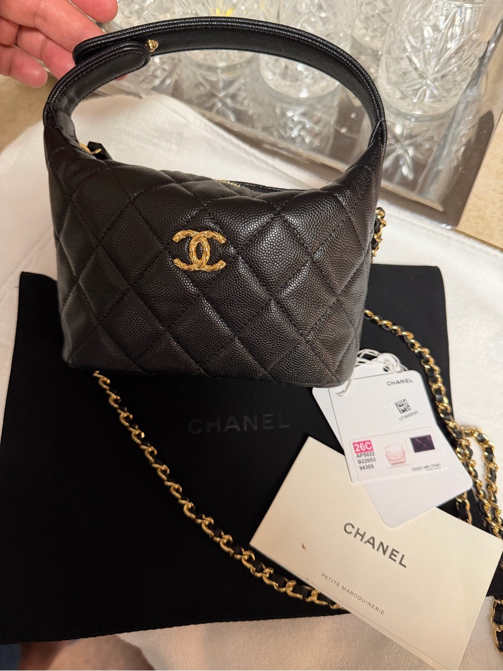 Chanel clutch with chain